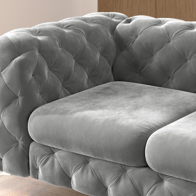 Corvus Aosta Tufted Velvet Chesterfield Loveseat