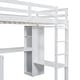 preview thumbnail 44 of 42, Twin/Full Size Loft Bed with L-Shaped Desk, Wardrobe and Storage Shelves, Solid Wood Loft Bed Frame with Ladder and Guardrail