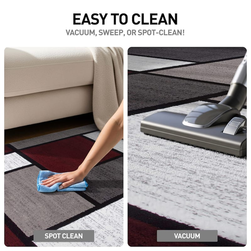 World Rug Gallery Contemporary Modern Boxed Color Block Area Rug