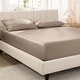 preview thumbnail 18 of 55, Bare Home Organic Cotton Fitted Sheet - Smoth Sateen Weave King - Taupe