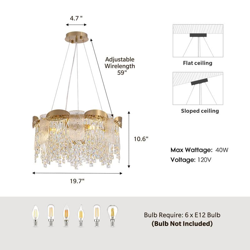 27 in. Modern Crystal Chandelier 12-Light 3-Tier Glam Pendant Light Kitchen Island for Bedroom Living Dining Room