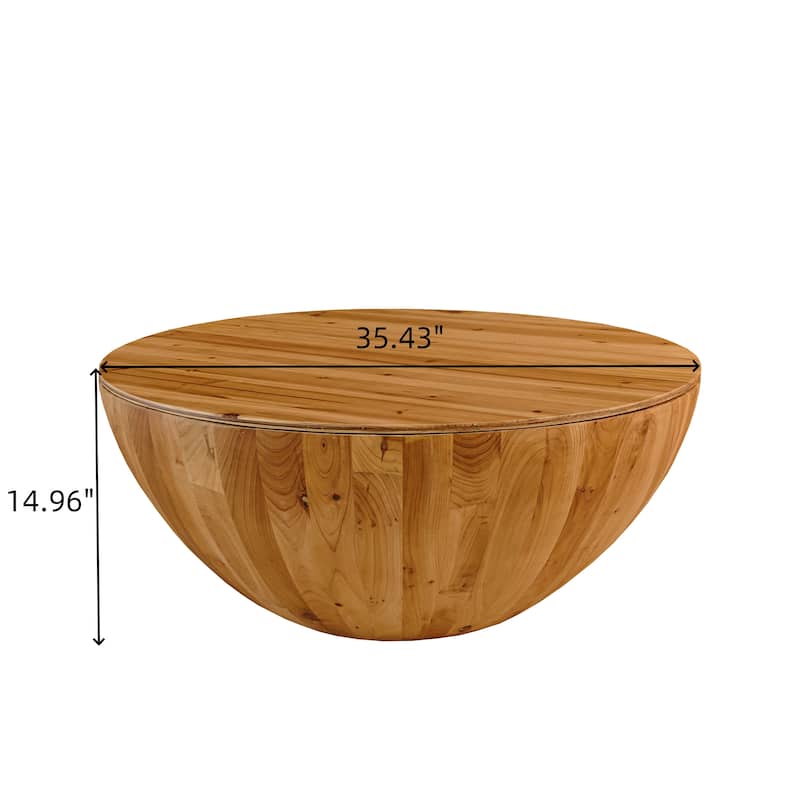 35.43"Vintage Style Bucket Shaped Coffee Table