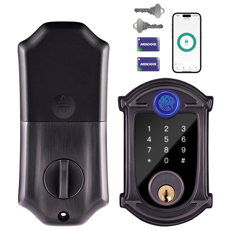 Smart Lock with Bluetooth, Fingerprint and Auto-Lock - Black