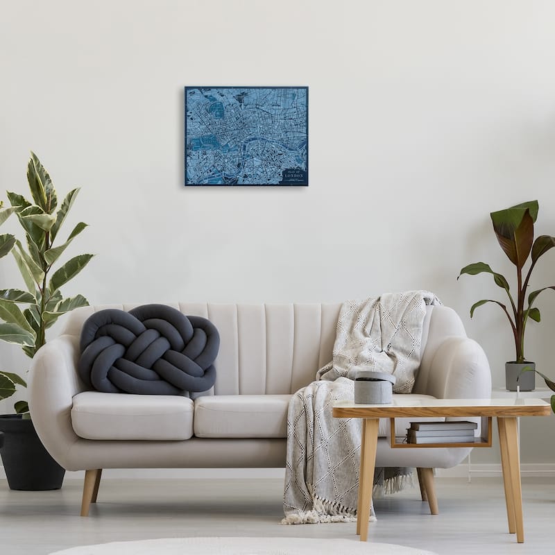 Stupell Blue Detailed London Map Canvas Wall Art Design By Phillipa Katz