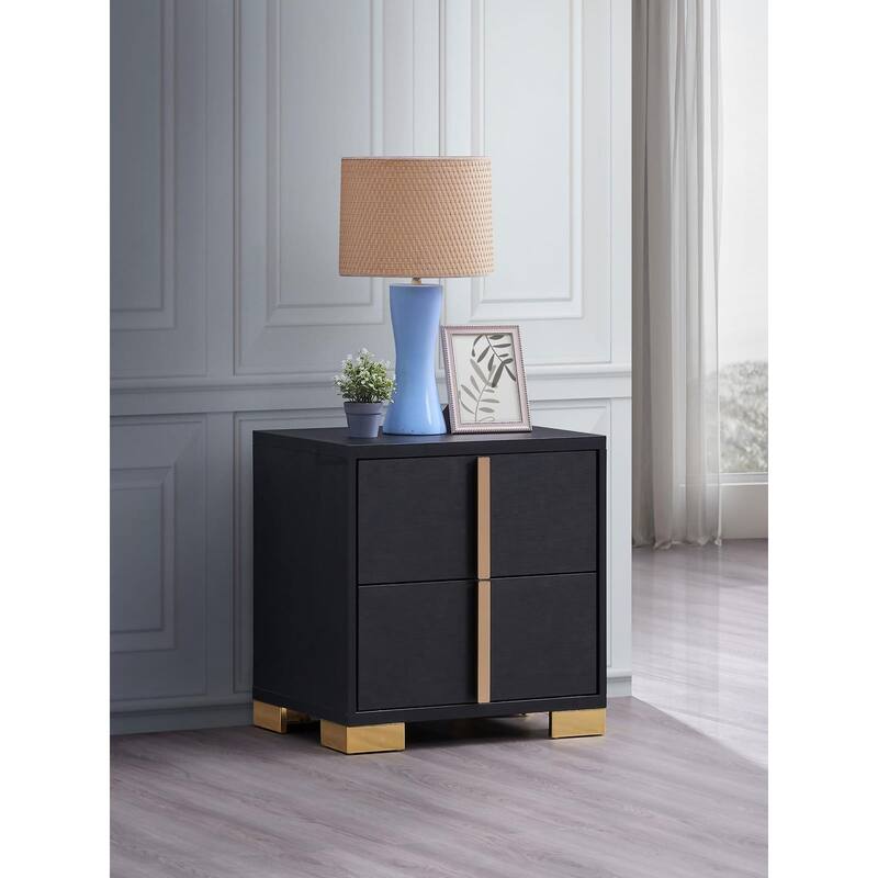 Medici 2-drawer Nightstand - Black