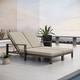 preview thumbnail 17 of 62, Benton Modern Aluminum Lounge Outdoor Double Chaise with Cushion - N/A Bronze