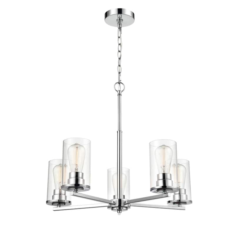 Millennium Lighting Verlana 5 Light Chandelier in Multiple Finishes with Clear Glass Shades - Chrome
