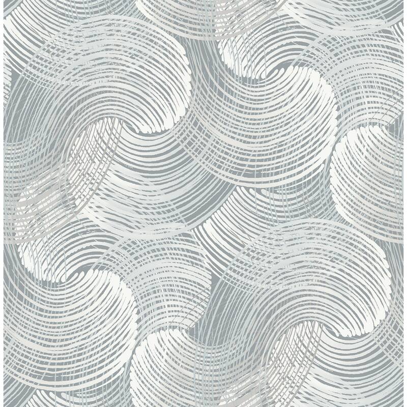 Scott Living Karson Slate Swirling Geometric Wallpaper
