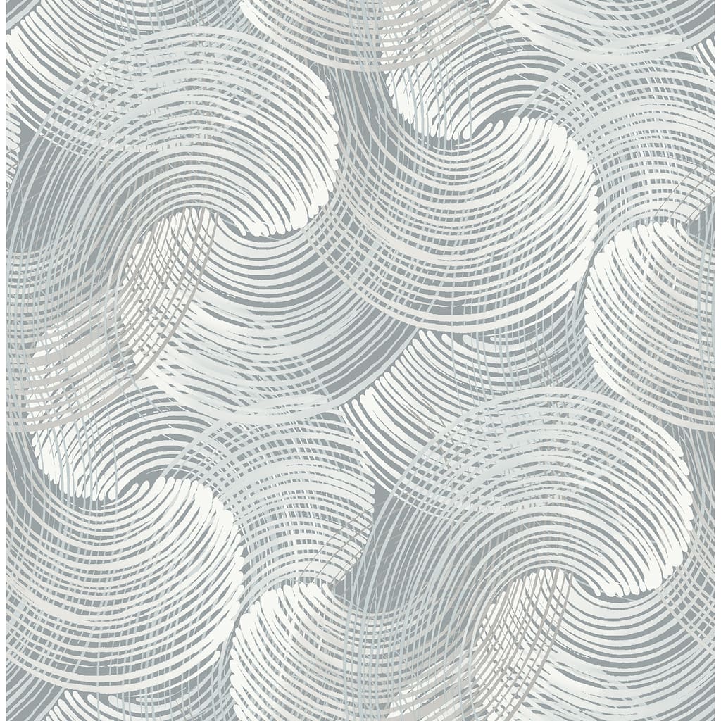 Scott Living Karson Slate Swirling Geometric Wallpaper