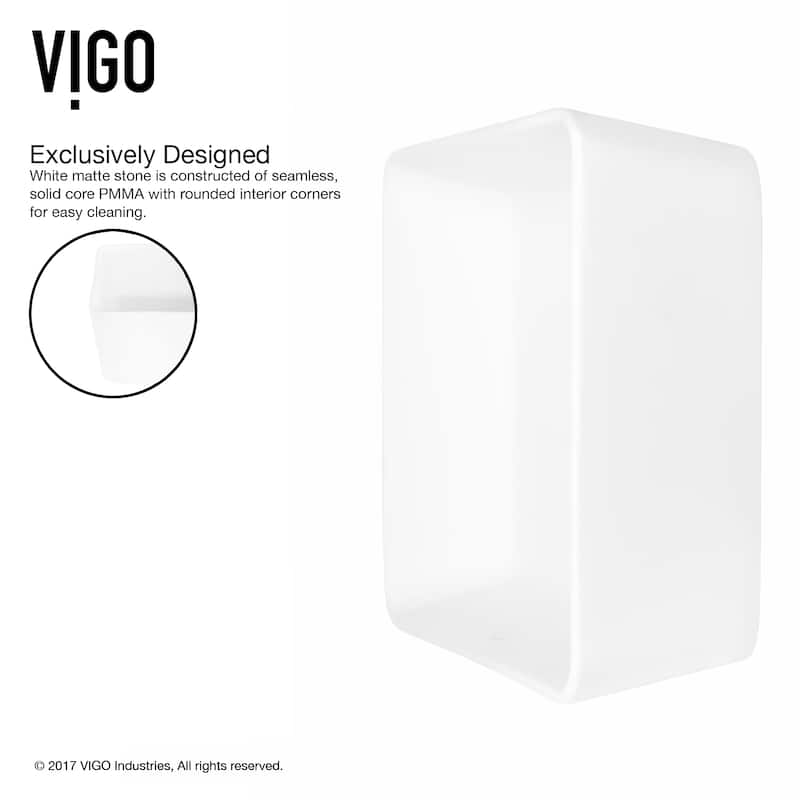 VIGO Marigold 18"L x 14"W x 5"H Rectangular Bathroom Vessel Sink