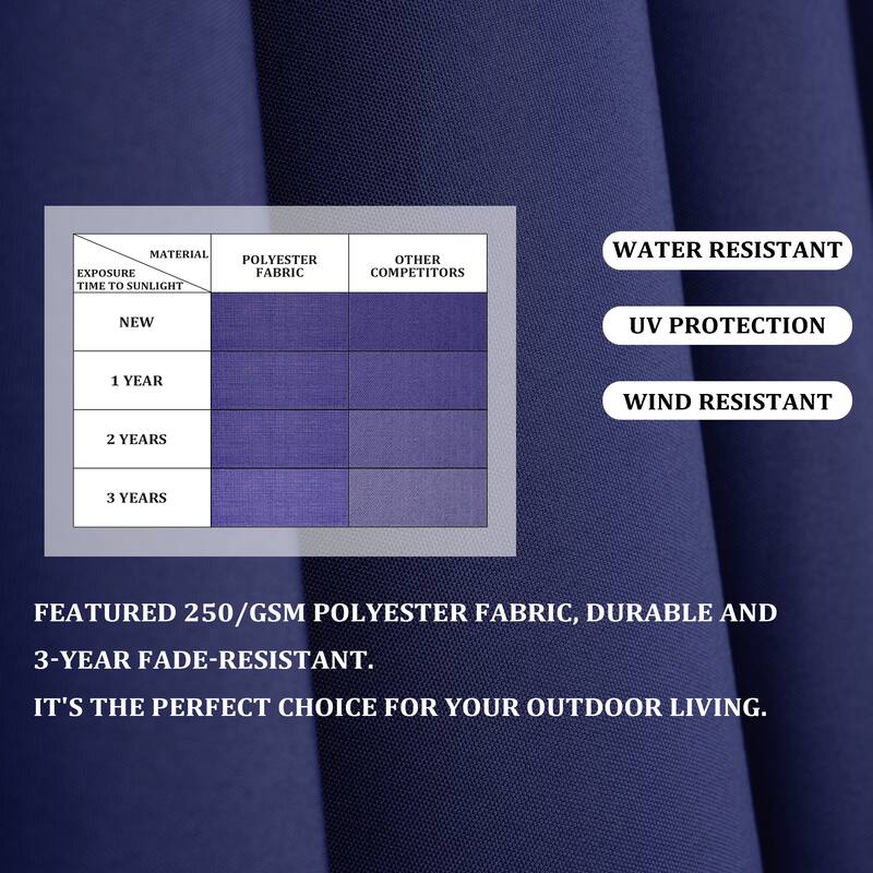 Pellebant Outdoor 10 FT Square Cantilever Patio Umbrella 360 Degree Rotation with Premium Base