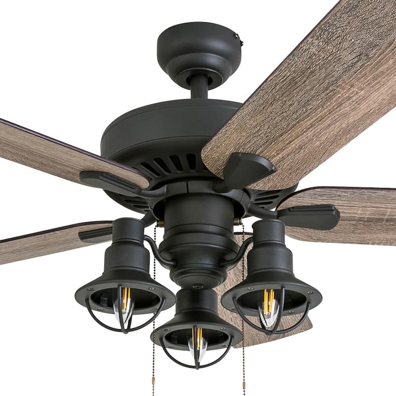 52" The Gray Barn Stormy Grain Farmhouse Aged Bronze LED Ceiling Fan with Remote Control