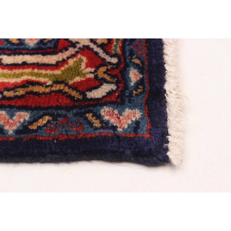 ECARPETGALLERY Hand-knotted Andelz Navy Wool Rug - 3'4 x 9'5