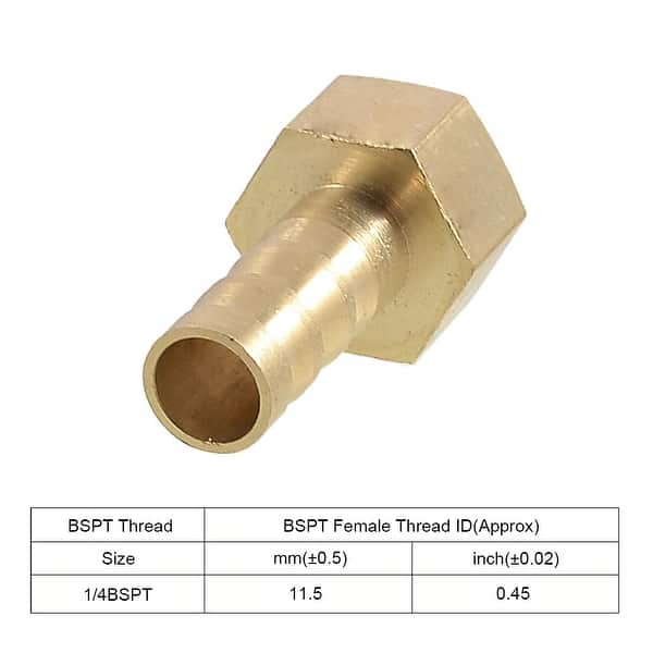 Pneumatic Fitting 1/4BSPT Female Thread Hose Dia Brass Tubing Connector ...
