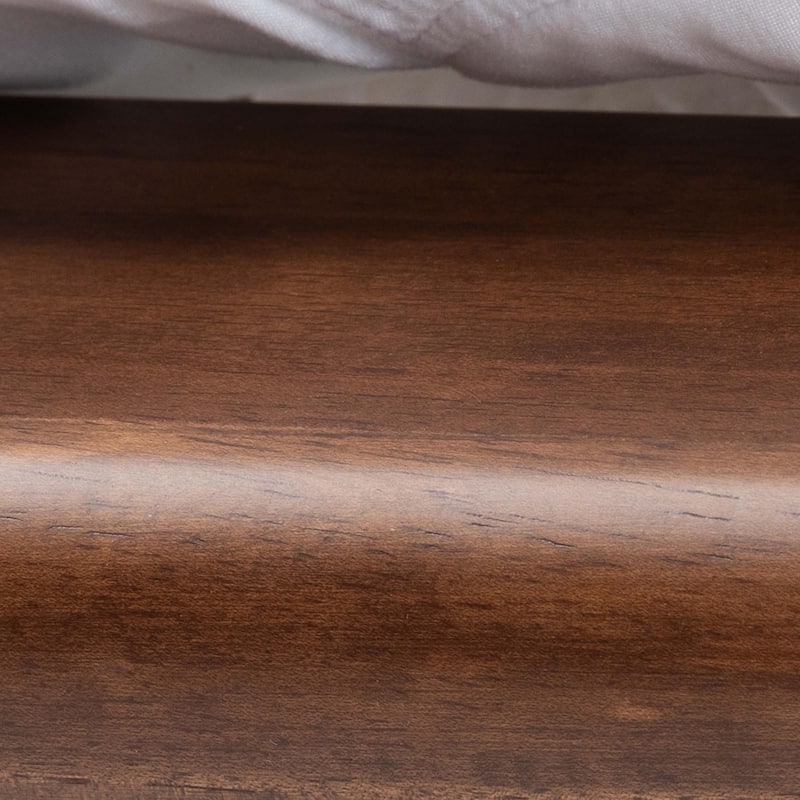 Alivia Mid-Century Modern Walnut Brown Finished Wood Bed Frame
