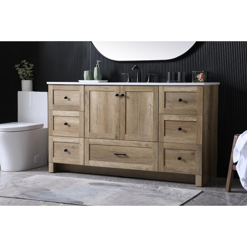 Fresco 48 - 60 Inch Single Bathroom Vanity - 60 Inches - Natural Oak
