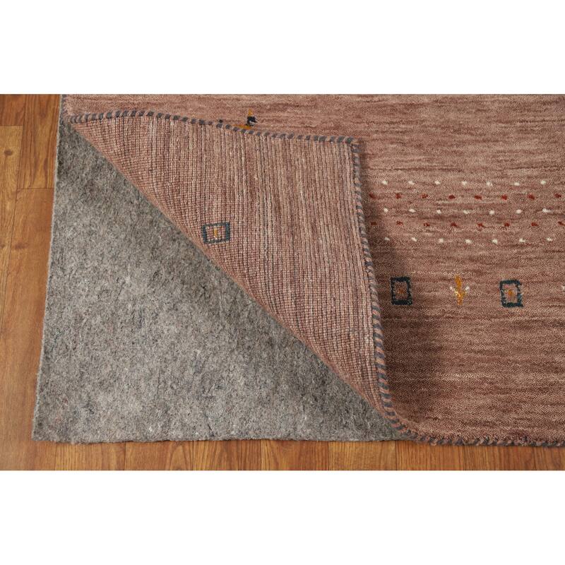 Hand Knotted Oriental 100% Wool Carpet Tribal Animal Pictorial Brown Gabbeh Area Rug - 7' 9'' X 4' 11''