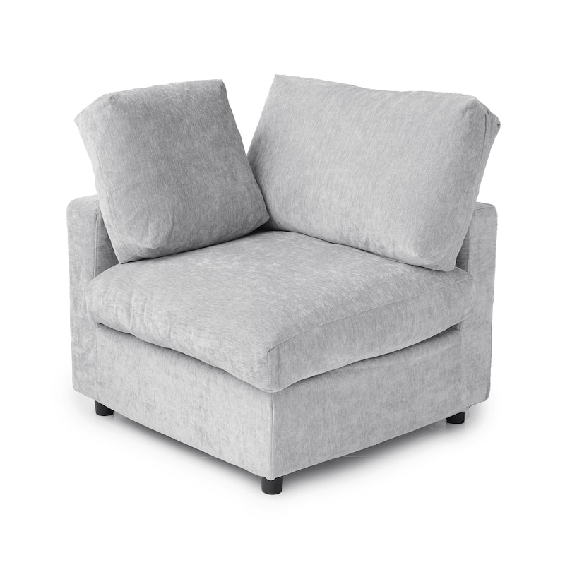 L-shaped Cloud Modular Sectional Sofa Couches with Ottoman for Living Room Down Filled Comfort Minimalist Sectional Couch