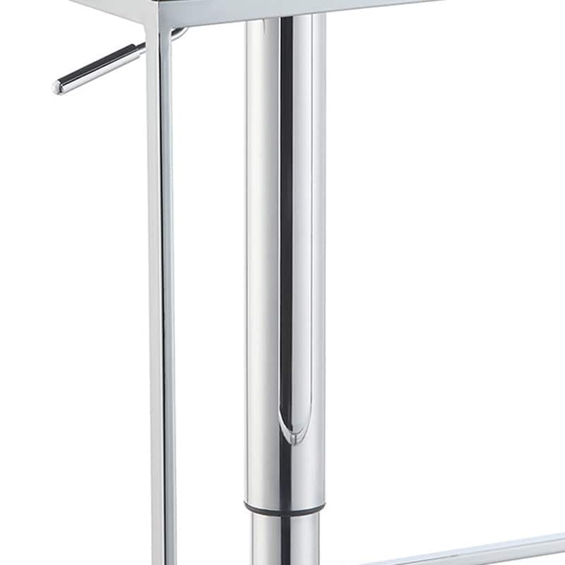 Classic Adjustable Metal Bar Stool, Gray & Silver - 33 H x 18.75 W x 17 L Inches