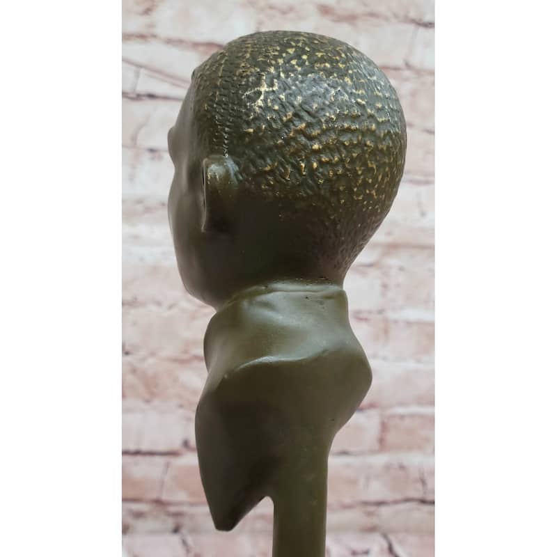 Electric Guitar Player Bronze Sculpture – Modern Musician Figurine On Marble Base