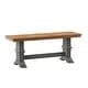 preview thumbnail 18 of 42, Eleanor Two-Tone Trestle Leg Wood Dining Bench by iNSPIRE Q Classic Oak Top with Antique Grey Base