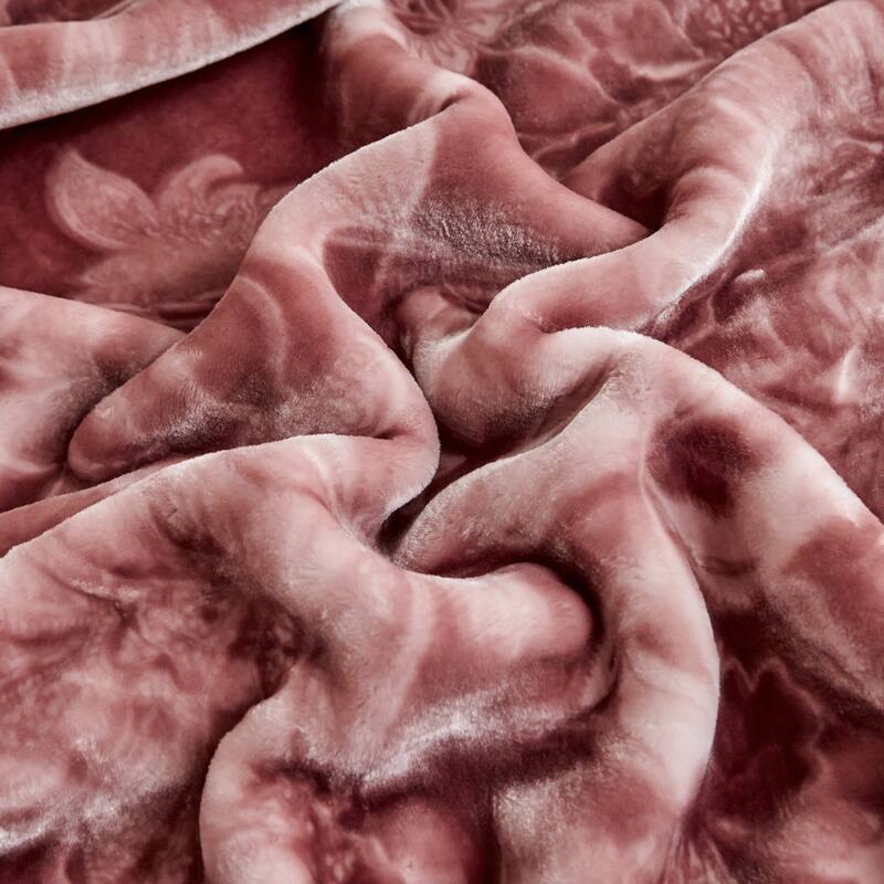 Reversible 10.5 Pounds Plush Fleece Blankets, 2 PLY A&B Design 87" x 95" Bed Blankets for Winter