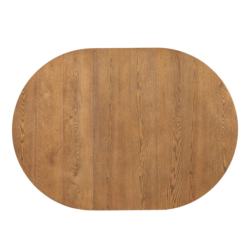 5 Piece Functional Dining Set, Wood Extendable Round Dining Table Set with Removable Leaf and 4 Upholstered Chairs