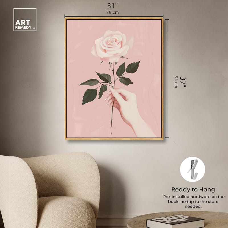 Gift of a Rose Canvas by Art Remedy