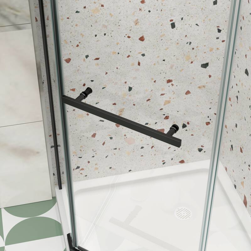 34.75'' W x 72'' H Semi-Frameless Neo-Angle Pivot Shower Door - 34.75" X 34.75" X 72"