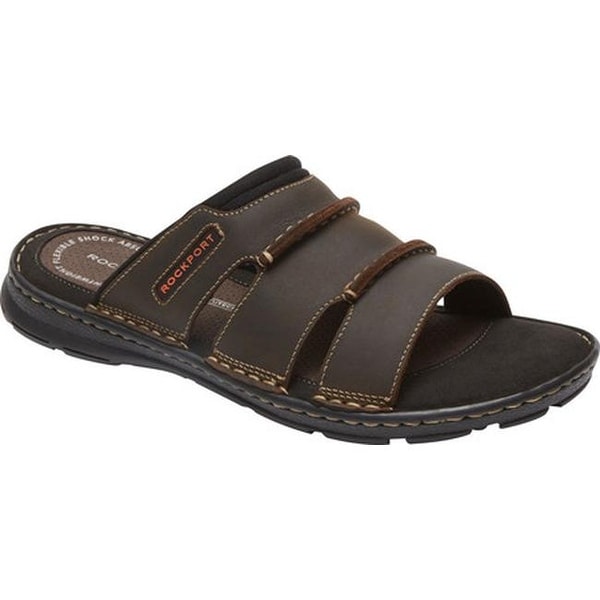 Rockport Men's Darwyn Slide Brown II Leather