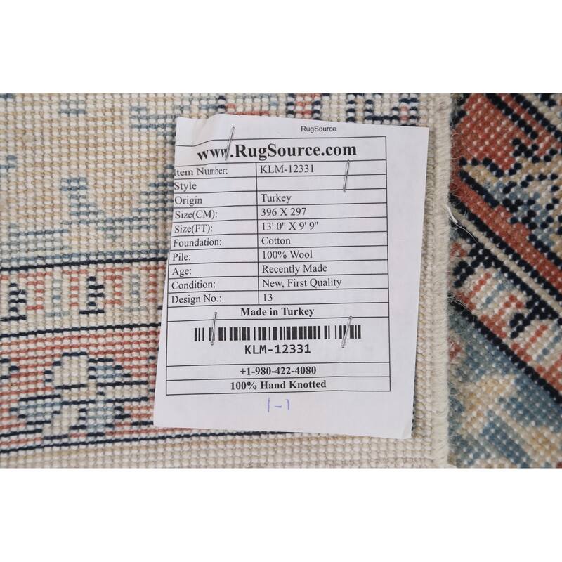 Geometric Bakhtiari Turkish Oriental Area Rug Hand-knotted Wool Carpet - 9'9" x 13'0"