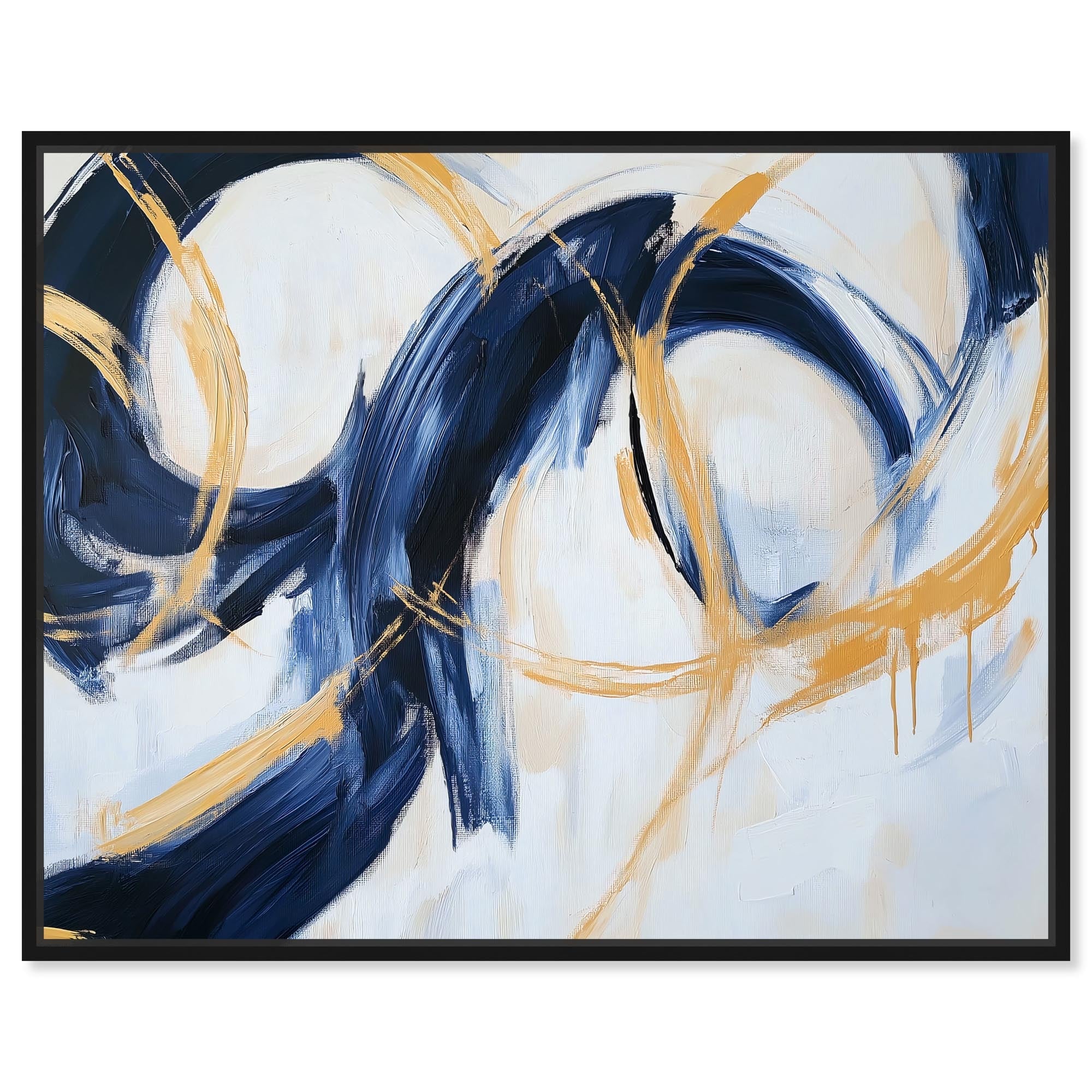 Navy and Gold Rings I Canvas by Art Remedy