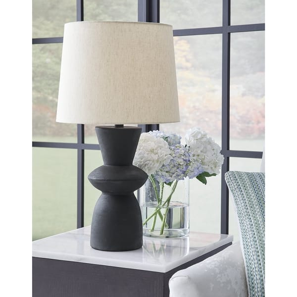 slide 2 of 5, Signature Design by Ashley Scarbot Distressed Black Table Lamp (Set of 2) - 13.5" W x 13.5" D x 26" H
