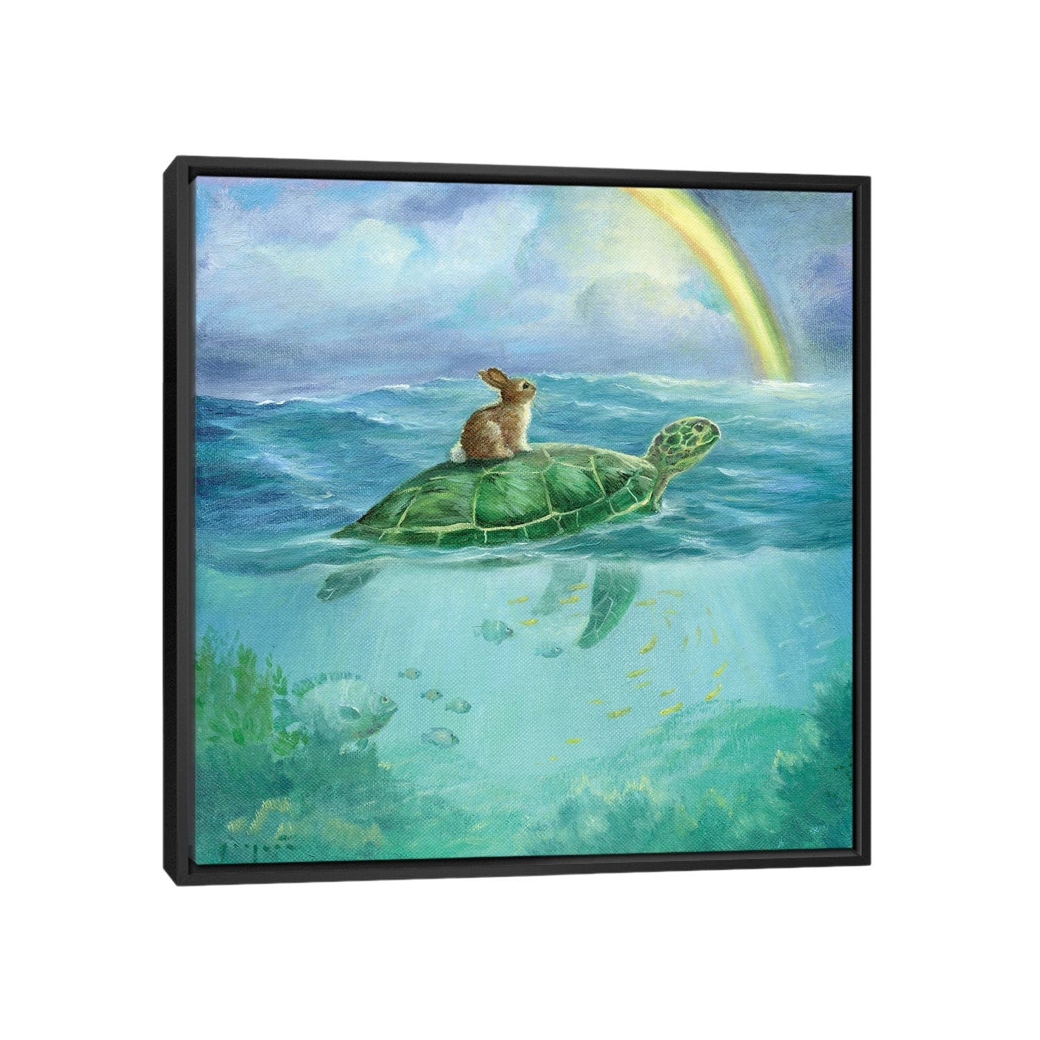 iCanvas "Isabella And The Turtle" by David Joaquin Framed Canvas Print