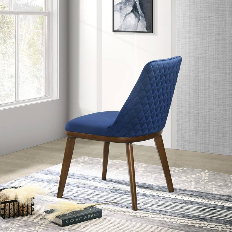 GDFStudio - Clove Mid-Century Modern Velvet Upholstery Dining Chair with Solid Wood Legs, Set of 2 - 23.6"H