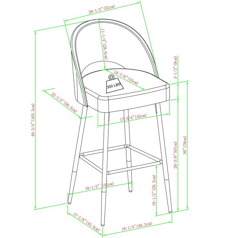 Middlebrook Designs Contemporary Curved-Back Fabric Barstools (Set of 2)