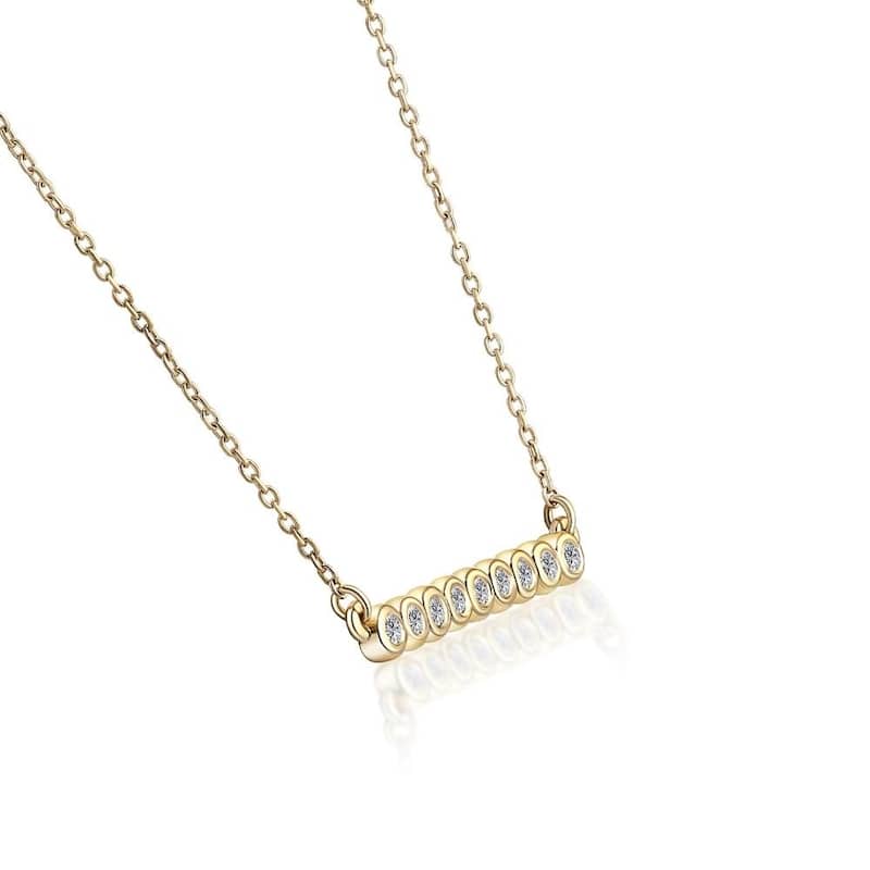 1/2ct Bar Pendant Diamond Necklace in Yellow Gold