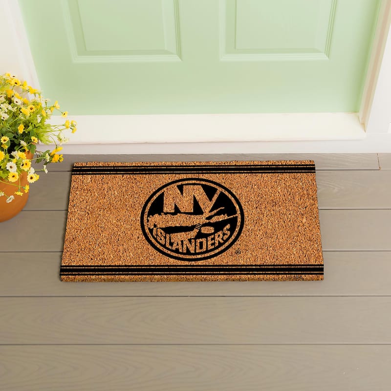 New York Islanders Monochrome Indoor/Outdoor Coir Door Mat - 28" x 16"
