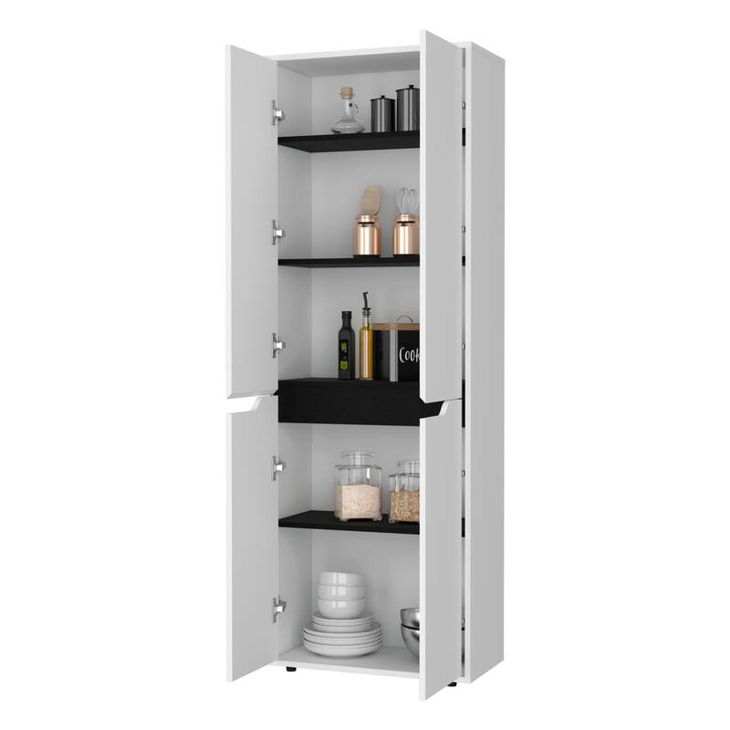 White 5-Shelf Kitchen Pantry