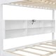 preview thumbnail 13 of 26, Solid Wood Bunk Bed with Bookcase and USB Ports, Queen Over Queen Bunk Bedframe with Storage Shelves and Ladder