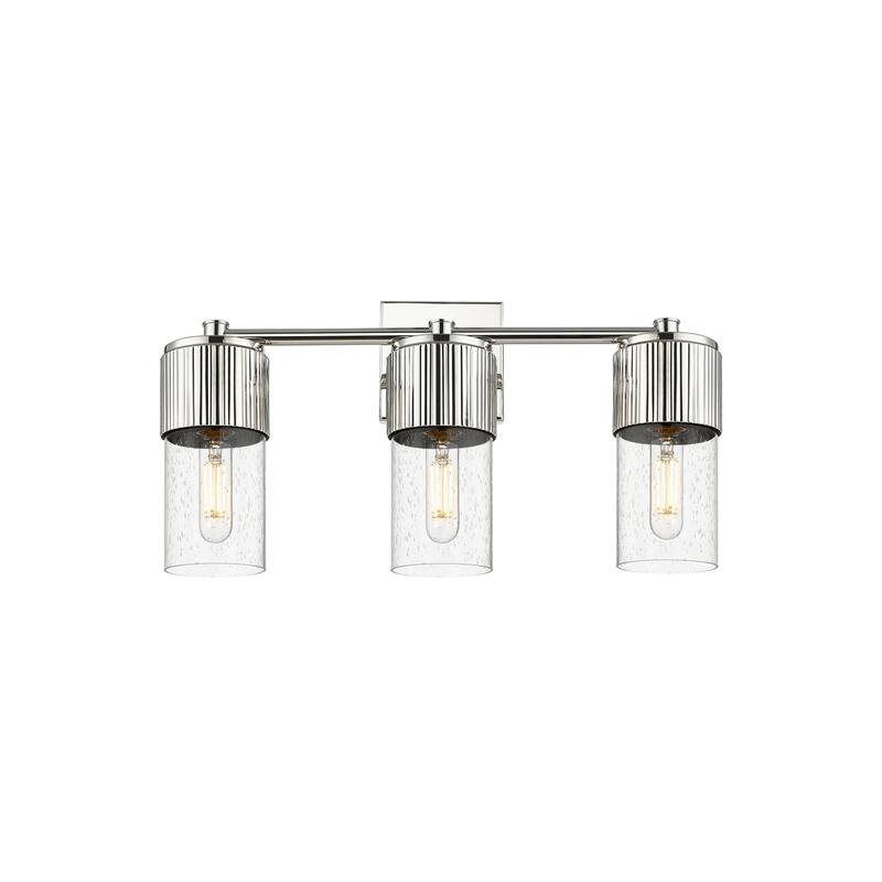 Innovations Lighting 428-3W-10-21 Bolivar Vanity Bolivar 3 Light 21" - Polished Nickel / Seedy