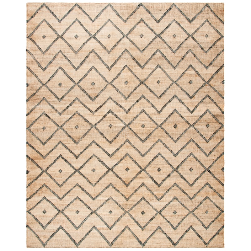 SAFAVIEH Handmade Kilim Fiorinda Flatweave Wool Rug - 9' x 12' - Natural/Charcoal