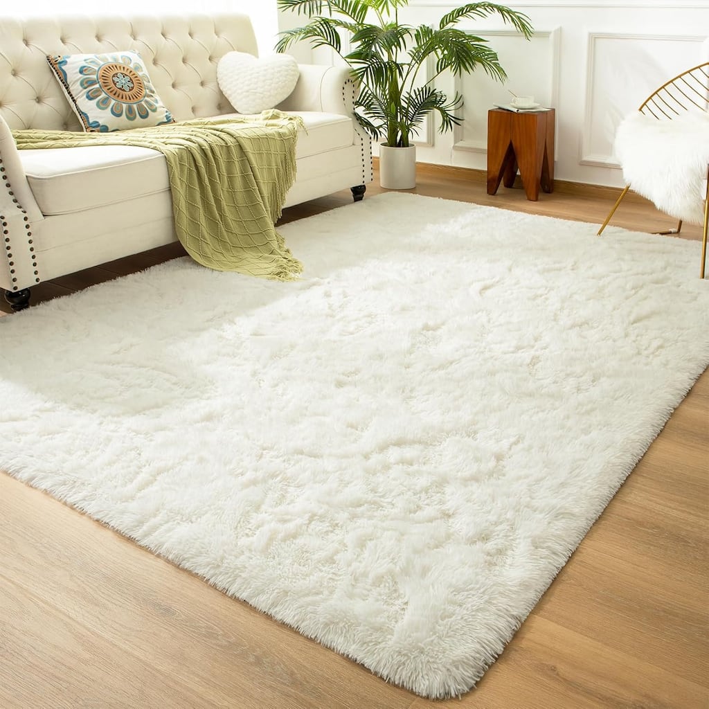 Living Room Bedroom Super Soft Pile Area Rug, Modern Shaggy Rugs, Non-Slip Pile Rugs for Kids