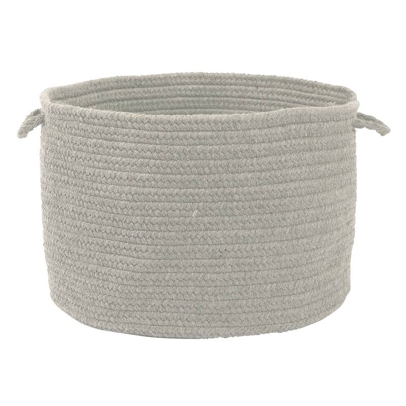 Bristol Braided Wool blend Storage Basket - 18"x18"x12" - Gray