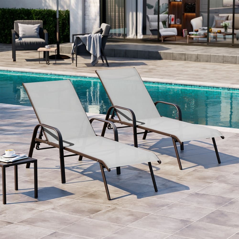 Crestlive Products Outdoor Adjustable Chaise Lounge Chairs (Set of 2/4)