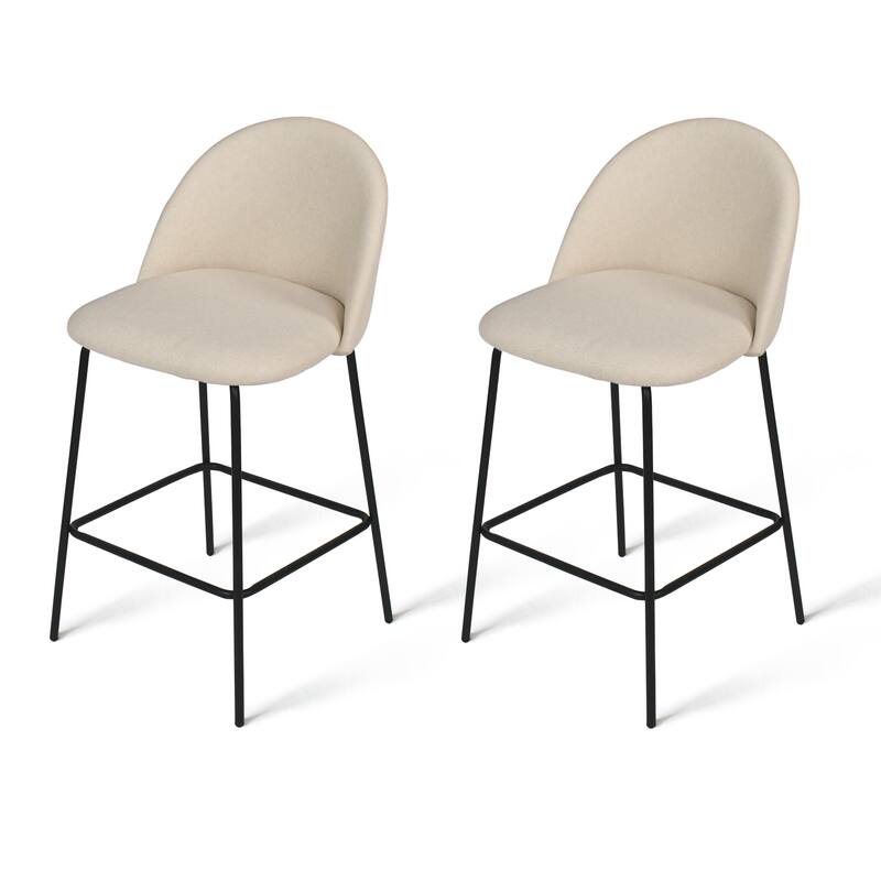 Nano Upholstered 25 inch Metal Frame Counter Stool (Set of 2) - 36"x19"x18"