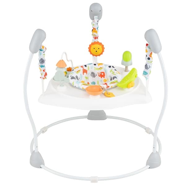 slide 2 of 20, Gymax Jump & Play Activity Center w/Removable & Rotatable Seat White