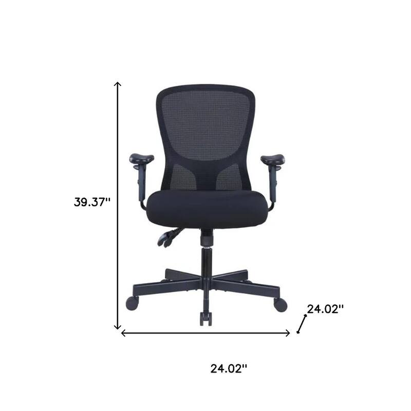 Black Adjustable Height Swivel Rolling Executive Office Chair