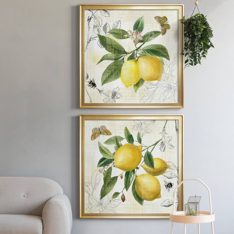 Linen Lemons I Premium Framed Canvas - Ready to Hang