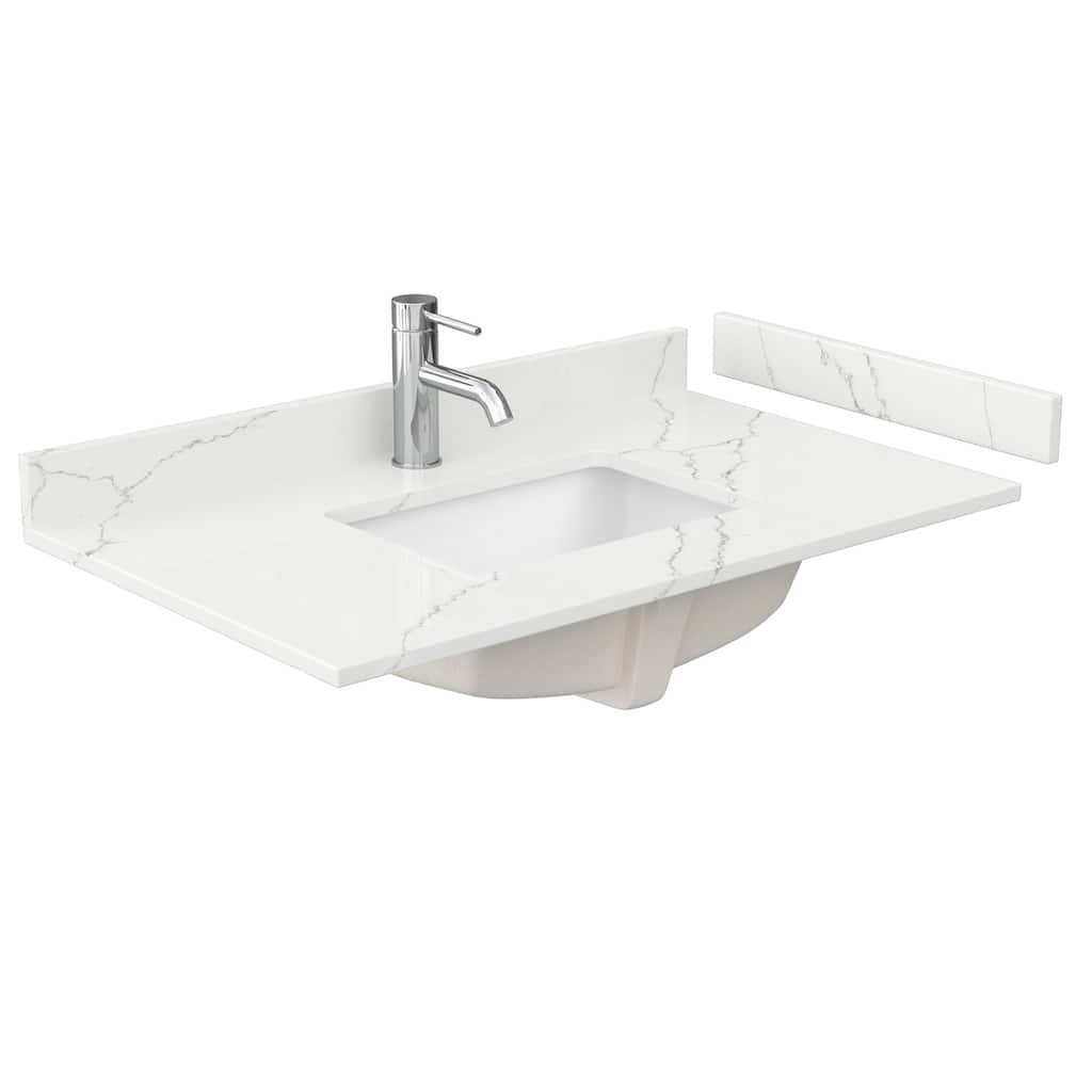 Wyndham Collection WCFQC136STOPUNS-Q 36" Quartz Vanity Top with